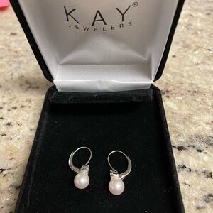 Pearl and sterling silver earrings from Kay Jewelers